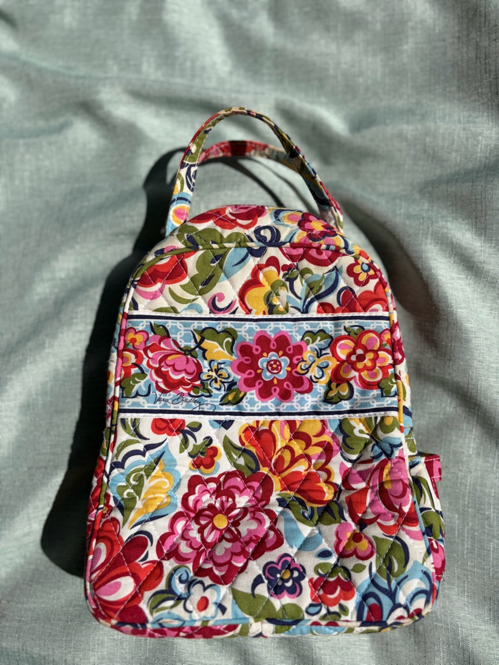 Vera Bradley Floral Quilted Tote in Red, Pink, Blue, Yellow, Green